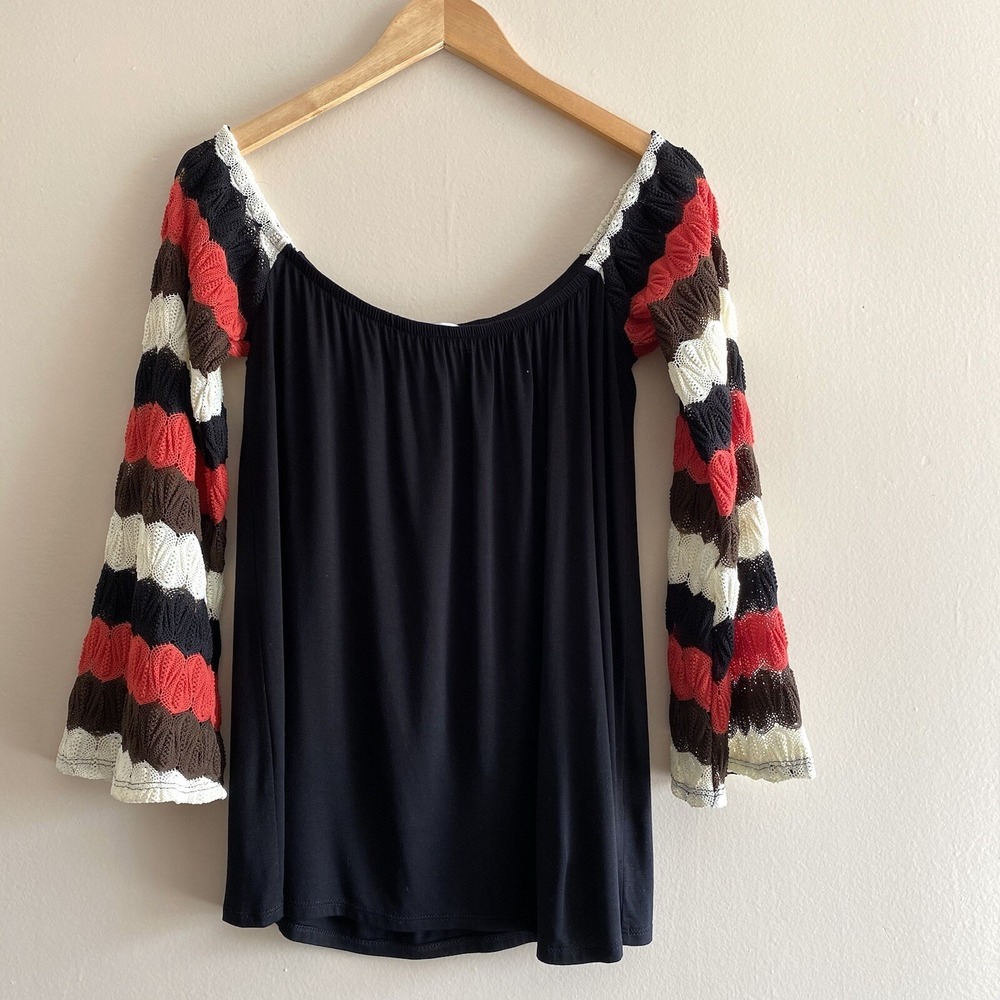VaVa Joy Han USA Women's Embroidered Off the Shoulder Top Size S